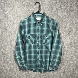 John Lennon Mens Button Up Shirt M Green Blue Plaid Psychedelic Retro‎ UK  Peace